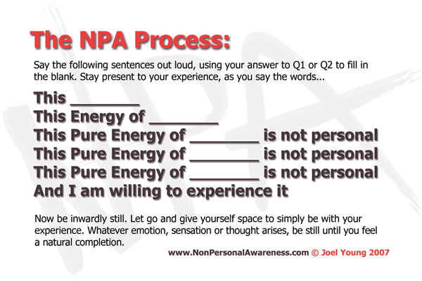 The NPA Process (c) Joel Young 2007 onwards